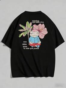男女同款黑色T卹上衣 春夏純棉T卹 ，一件定制，幽默青蛙圖案印花 垂感時尚柔軟透氣 寬鬆休閒假期度假節穿搭 簡約風 休閒風 日常風 度假風 趣味印花圖案summer ,summer tops,summer clothes ,sfor outits ummersummersummersummer ,ummer tops,summer clothes ,sfor outits ummersummersummers outummerman,soo outalman, sarronl aricman outleman, sleman outverses ，festival，party top ，party，beach，graduation， y2k，Y2K tops，country，countny concet outit - 黑色2 - 查看 6