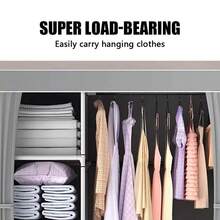 Large Fabric Canvas Wardrobe With Clothes Hanging Rail Shelving Storage Closet - VJO0099 - View 6
