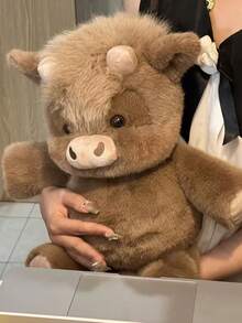 40 cm (15,74 Zoll) süße Plüsch Highland Cow Spielzeug, entworfen in Pink, Weiß und Hellbraun, kreatives Geschenk für Kindergeburtstage, Heimdekoration, Mädchenzimmer Dekoration, Sammlerstück - Verschiedenfarbig - Übersicht 4