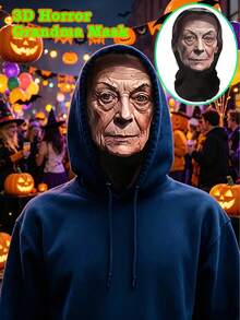 3D Scary Mask-A Fun And Surprising Prop For Parties And Gatherings. Made From Stretchy, Breathable Fabric, It's Perfect For Cosplay, Face Performances, Pranks, Dust Protection, Themed Parties, Stage Performances, And As A Comical Face Costume For April Fools' Day. - Multicolor - View 1