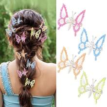 4PCS Girls 3D Moving Butterfly Hair Clips Metal Moving Wings 90s Fairy Hair Accessories Decor Hair Accessories(Glitter Multi Color) - Multicolor - View 9