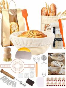 Complete Natural Sourdough Bread Fermentation Set | Easy To Clean And Use, Suitable For Beginners And Bakers | Natural Wicker Fermentation Basket With Full Accessories | Bread Baking Supplies For Women, Wife - View 10