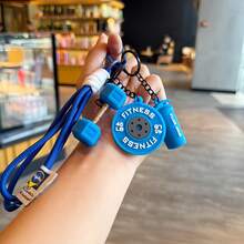Handmade DIY Fitness Style Keychain Pendant, Women Creative Dumbbell Series Bag Charm, Couples Keychain - Multicolor - View 12