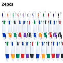 12Pcs 4-In-1 Multicolor Ballpoint Pens With Carabiner Clip, Retractable 4 Color Pen, Portable Pocket Pen For Students, Nurses, Office & Outdoor, 1.0mm Medium Point - Bộ - Xem 12