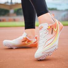 Unisex Track And Field Shoes, Outdoor Professional Sports Shoes, Lightweight Breathable Short-Distance Racing Spikes, Training Track And Field Shoes - Orange - View 4
