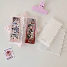 Korean-Style Mushroom Buckle Four-Frame Photo Album For Students, Fan Photo Album, Long Strip Storage Album For Girls 2026 Upgraded, Ideal Mother's Day Gift For Her/Him, Premium Quality & Durable - Tập đựng thẻ 2 khe / gồm 10 trang bên trong - Xem 3