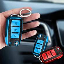 1pc Car Key Protector Case, 360 Degree Full Coverage Protection Against Dust And Drops, Suitable For Jetta, Beetle, Tiguan, Passat And Other 3-Button Keys - Key Shell - View 2