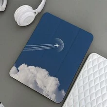 1 chiếc ốp lưng máy tính bảng in hình máy bay và mây trăng, kèm giá đỡ bút và chân đế đa góc - Tương thích với iPad 11 (A16 2025), Galaxy Tab S10+/S9/A9, Pad 5/5 Pro/6/6 Pro/7/7 Pro, Matepad, Honor Pad - Nhiều màu - Xem 2