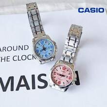 Casio 2pcs/Set Casual Women's Analog Watches, Blue & Pink Dial Stainless Steel Band, 50M Waterproof Date Function, Ideal For Daily Rotation & Different Outfits - one-size - View 8