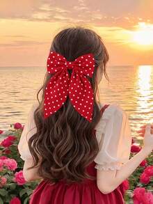 4pcs/Set Jepit Rambut Pita Polkadot untuk Anak Perempuan, Aksesori Rambut Pita Retro Lucu, Gaya Biru Tua, Cocok untuk Pemakaian Sehari-hari dan Pesta di Musim Panas, Perjalanan, Ulang Tahun, Jepit Rambut Cakar - MultiWarna - View 5