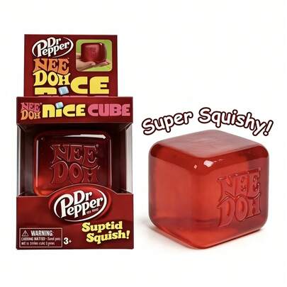 NeeDoh Juguete de apretón de cubo rojo brillante: juguete suave para aliviar la ansiedad, adecuado para adolescentes y trabajadores de oficina, excelente para regalar en aulas, fiestas, cumpleaños y días festivos