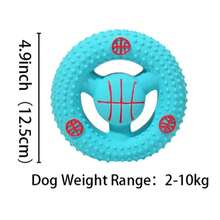 Pet Latex Toys: Football, Basketball, Steering Wheel, Squeaky Flying Disc, Chew Toys For Teething And Boredom Relief For Dogs - Blue - View 2