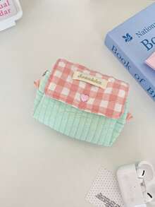 1 túi đựng tai nghe kẻ caro dễ thương, túi đựng tai nghe màu trơn, tương thích với tai nghe Apple, bao vải mềm, phù hợp cho tai nghe Bluetooth không dây, túi đựng tai nghe họa tiết kẻ caro, túi lưu trữ kỹ thuật số, phù hợp để đựng cáp, tai nghe, sạc, ổ USB, chìa khóa, thẻ, trang sức, tiền xu, v.v. Túi đựng tai nghe Bluetooth, bao bảo vệ tai nghe chần bông, ví đựng tiền xu cầm tay cho nữ, túi đựng son môi, túi trang điểm, đồ dùng du lịch, quà sinh nhật cho bé gái. - Nhiều màu - Xem 15
