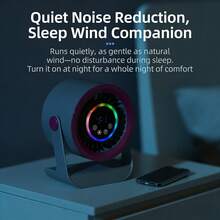 Akane Mini Desktop Fan, Small USB Rechargeable Quiet Desktop Fan, Cooling Table Fan With LED Digital Display, 360° Adjustable Tilt, Suitable For Bedroom, Office And Home (4 Color Options) - Desk Fan - View 9