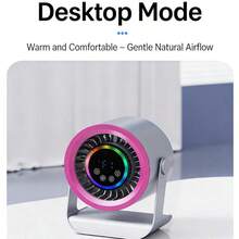 Akane Mini Desktop Fan, Small USB Rechargeable Quiet Desktop Fan, Cooling Table Fan With LED Digital Display, 360° Adjustable Tilt, Suitable For Bedroom, Office And Home (4 Color Options) - Desk Fan - View 8