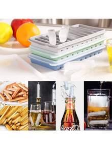 1/3pcs Silicone Ice Cube Tray With Lid, Long Ice Popsicle Mold, Easy Release Slim Ice Pops Suitable For Water Bottles, Reusable Ice Tray For Sports, Drinks, Beer, Cocktails - Multicolor - View 5