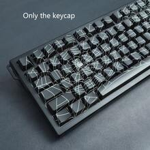 Juego de teclas PBT con perfil de cereza, diseño retroiluminado con impresión lateral, líneas de cuadrícula de chica de manga japonesa, teclas con transferencia térmica, compatible con interruptores MX, barra espaciadora de 6.25U, reemplazo de teclado mecánico, solo teclas - Ver 5