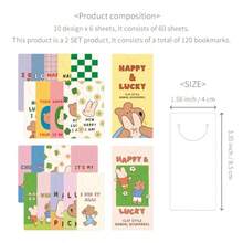 モノライク 民画紙しおり - Minhwa Paper Bookmarks, 36枚セット, 9種類デザイン, DIYしおり, 読書好きへのギフト - ハッピー&ラッキー + ハッピー&ラッキー リトルズ - チェックする 2