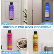 2pcs Dual-Color Baseball Cap Holder Rack, Multi-Layer Hat Storage Box, Portable Plastic Display Stand, Space-Saving, Wall-Mounted Cap Rack, Strong Adhesive, Fits Door & Wardrobe, Holds Up To 9 Caps - Multicolor - View 7