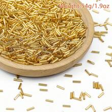 1/3袋 4x1/6x1毫米玻璃珠，金银色管状珠，适用于DIY手工珠宝制作、刺绣、手链、项链、耳环 - 長管珠 - 查看 18