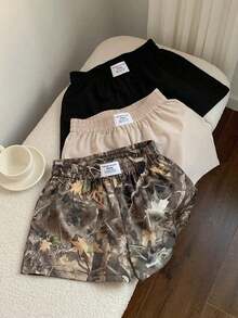 3-Piece Set Of Women's Solid Color And Patterned Shorts - Multicolor 14 - View 12