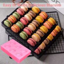 6-Cavity Biscuit Silicone Baking Mold 3D Macaroon Cookie Chocolate Candy Fondant Mold Macaron Cake Baking Mold For Cake Dessert Decor,45446402 - Nhiều màu - Xem 6