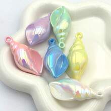 一包5个，约7克，电镀AB彩美人鱼尾巴，网红饰品，可用于制作耳环、手链、项链、手机壳吊坠，以及戒指装饰和发夹装饰。手机壳装饰，情人节礼物佳选。 - 彩色 - 查看 1