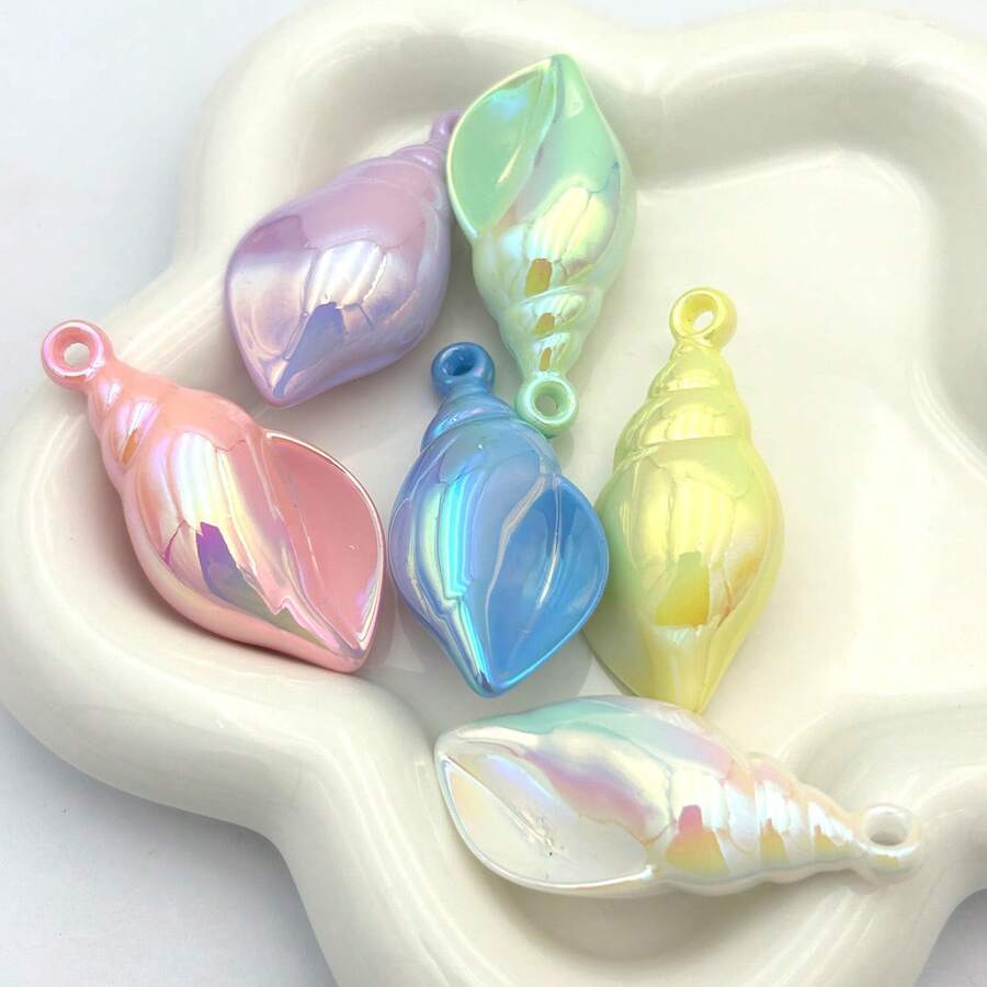 一包5个，约7克，电镀AB彩美人鱼尾巴，网红饰品，可用于制作耳环、手链、项链、手机壳吊坠，以及戒指装饰和发夹装饰。手机壳装饰，情人节礼物佳选。 - 彩色 - 查看 1
