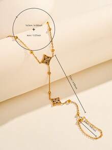 Vòng tay mạ vàng 18K thanh lịch, trang sức thép không gỉ dành cho nữ, thích hợp cho Ngày Valentine, tiệc tùng, lễ kỷ niệm, đeo hàng ngày, hẹn hò, lễ hội, năm mới, đám cưới, đi biển, kỷ niệm, quà tặng thanh lịch cho mẹ, quà tặng phong cách Bohemian cho phù dâu, sinh nhật. - Vàng - Xem 6