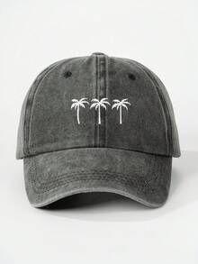 1pc Women's Printed 3 Coconut Tree Washed Baseball Cap, Adjustable Outdoor Sun Protection Casual Hat Suitable For Spring, Autumn, Travel, Beach, Vacation, Unisex Y2K Style Cap,Holiday,Festival - Baseball Cap - View 21