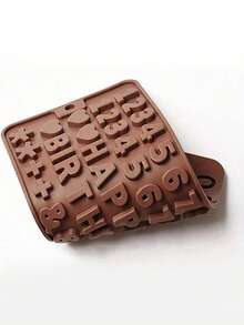 2 Pieces Silicone Chocolate Alphabet And Number Mold, Non-Stick And Easy To Demold, Ideal For Cake Decoration, Birthday Parties, And Valentine's Day. - Chocolate Brown - View 5
