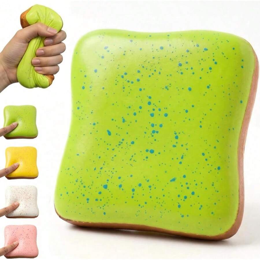 Slow Rising Squishy Butter Bread Squishy, Sensory Fidget Toys For Adults & Teens ADHD Anxiety Relief, Realistic Bread Squishy With Butter Scent, Fun Party Favors & Stocking Stuffers Gift (Pink) - Màu xanh lá - Xem 1