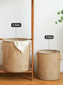 1 giỏ đựng quần áo bẩn bằng vải, giỏ đựng quần áo bẩn có thể gấp gọn, giỏ đựng quần áo dung tích lớn, thùng đựng đồ chơi và đồ dùng linh tinh trong phòng, thích hợp cho trang trí và lưu trữ nhà cửa. - Màu Khaki - Xem 3