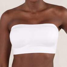 [Free Shipping]  Truekind Convertible Strapless Bandeau Bra With Wireless Comfort, Anti-Slip Grip & Removable Straps - White - View 1
