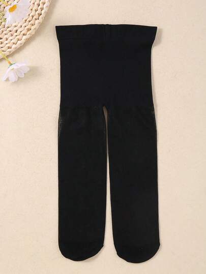 1 chiếc quần legging mỏng màu đen họa tiết quả anh đào cho bé gái, chất liệu mềm mại, nhẹ nhàng, thích hợp cho mùa hè, món đồ không thể thiếu trong dịp lễ Ngày Thiếu nhi, quần áo trẻ em.