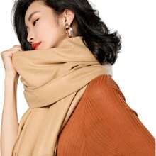 Women's Pashmina Scarf/Shawl/Long Winter Scarf - Marrom Claro - View 5