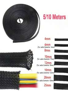 1 cái, dài 5/10 mét, ống bọc dây cáp cách điện màu đen, đường kính 6/10/20mm, dùng để bảo vệ dây cáp PET, có thể giãn nở, kèm đầu nối dây. - Nhiều màu - Xem 2