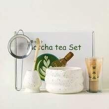 7pcs/5pcs/1pc Matcha Green Tea Whisk Set, Includes Matcha Bowl (With Pouring Spout), Matcha Whisk, Whisk Holder, Strainer, Elegant Matcha Set, Gift Box Packaging, Suitable For Gifting And Personal Use - Multicolor - View 6