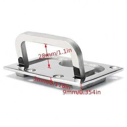 1/2 tay nắm cửa nâng ẩn bằng thép không gỉ 316 kèm ốc vít, phụ kiện phần cứng hàng hải