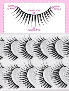MAANGE 5/10 Cílios Postiços Naturais, Boa Respirabilidade, Cílios Pretos em Formato de U, Mesmo Estilo dos Grupos de Garotas Japonesas e Coreanas, Cílios Postiços Naturais Curtos, Cílios Postiços Finos e Longos de 11mm, Raiz Transparente, Cílios Postiços de Energia Dinâmica - Multicolorido - Visão 10