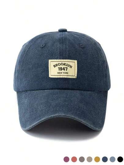1pc Unisex Adjustable Light Gray Washed Fabric Strap Outdoor Fashion Baseball Cap