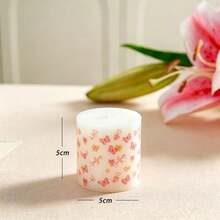 1/3 Packs White Printed Pillar Candles With Pink Heart Pattern - 3"Tall 2" Diameter, Dripless Smokeless Unscented Candles ForHome Decor, Valentine's Day, Wedding Centerpieces - A - View 9