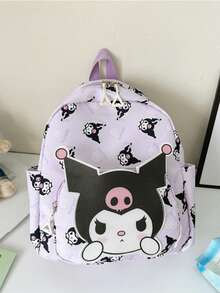 SANRIO 可愛卡通 Hello Kitty 迷你印花後背包，學生書包，輕量旅行背包，高品質耐用休閒日用包，附可愛角色印花，舒適加厚肩帶，時尚款 - 彩色 - 查看 6