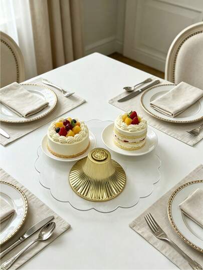 1 pieza Soporte de exhibición de postre con forma de nube de acrílico con marco de color dorado, bandeja reutilizable de exhibición de pastel/magdalena/macaron de varios niveles para mesa de postres en cumpleaños, boda, fiesta