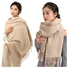 Women's Pashmina Scarf/Shawl/Long Winter Scarf - Areia Claro - View 4