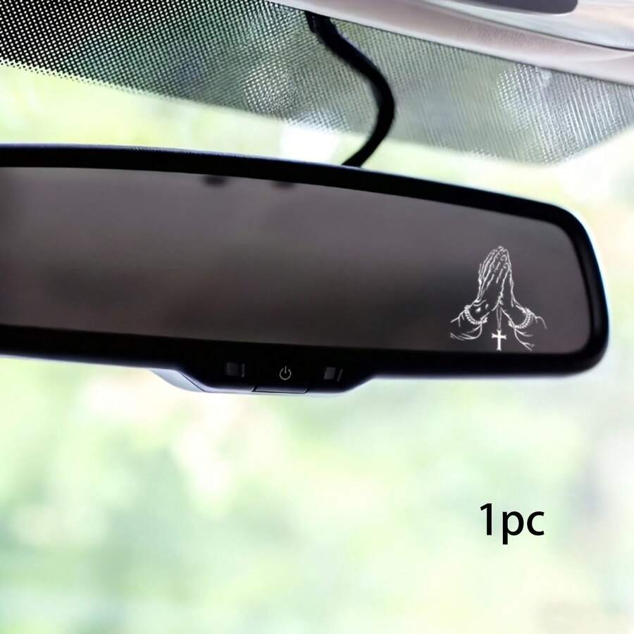 1/2/5pcs Praying Hands Gesture Sticker,Suitable For Laptop, Water Bottle, Tumbler, Phone Case, Tablet, Notebook, Planner, Journal, Car Window - A - View 1