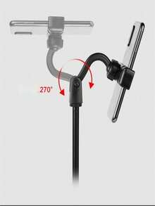 Desktop Phone Holder, 360° Rotatable & Retractable Lazy Phone Stand, Adjustable Live Streaming Bracket For IPhone, Compatible With Samsung, Compatible With Xiaomi All Smartphones - Black - View 9
