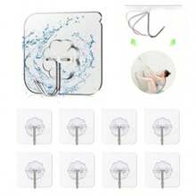 10 móc treo không cần khoan, có keo dính chắc chắn, thích hợp để treo chìa khóa, quần áo, đồ dùng nhà bếp và phòng tắm, thỏa sức sáng tạo! - Nhiều màu - Xem 11