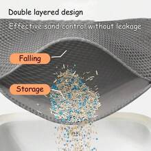1pc Cat Litter Mat, EVA Anti-Slip Waterproof Cat Litter Mat, Easy To Clean Anti-Splash Cat Litter Mat, Cat Litter Box Accessories, Cat Supplies - Multicolor - View 6