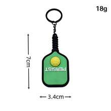 1pc/2pcs Pickleball Racket Shaped Keychain, Creative Cartoon Activity Gift, Sports Enthusiast Backpack Pendant - Multicolor - View 5
